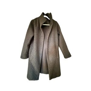 Women's BlackTeddy Coat - Cozy Open-Front Jacket